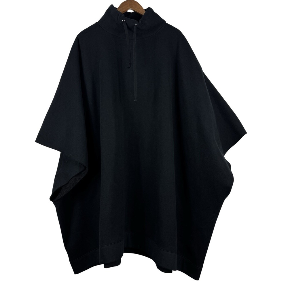 Oak Wayne Poncho Black Funnel Neck Oversized Blanket Touch of Modern 100% Cotton